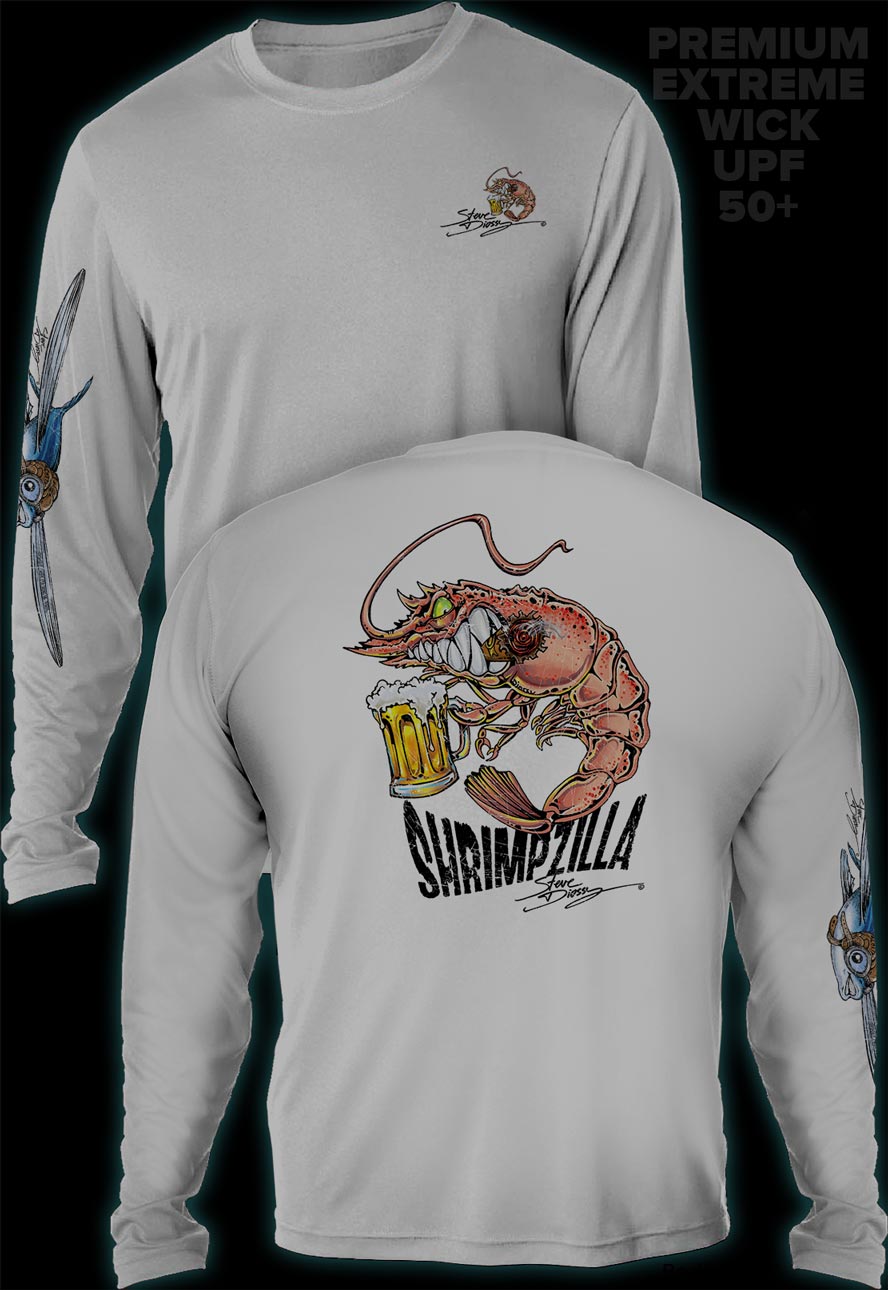 "Shrimpzilla" Men's Extreme Wick Long Sleeve Performance Shirt ᴜᴘꜰ-ᴛᴇᴇ